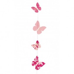 SUSPENSION - Papillon rose...