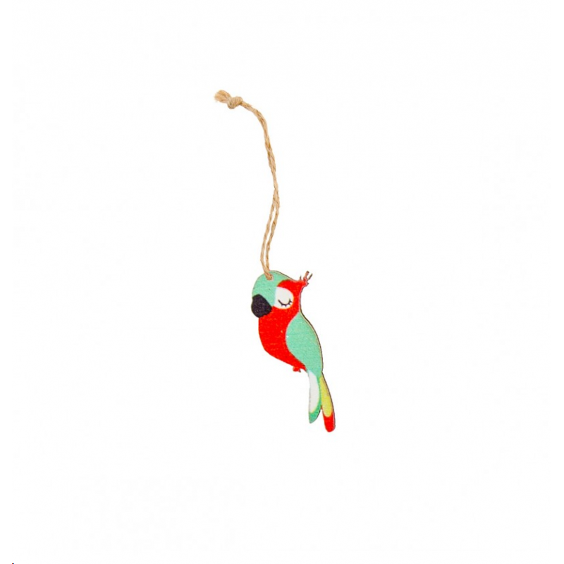 Perroquet Jaune Vert et Bleu en Bois Sculpté et Peint Main 50cm - 6695