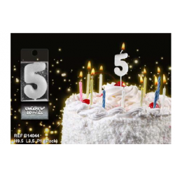 BOUGIE - Chiffre 5 blanche...