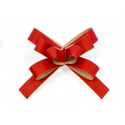 NOEUD CADEAU - Rouge/ kraft...