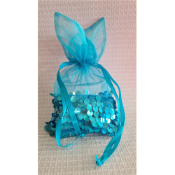 SAC SEQUIN - Turquoise x 4