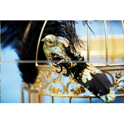 OISEAU - Or et noir (14cm)