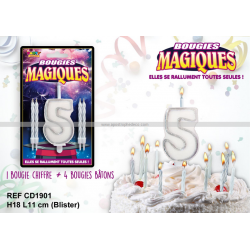 BOUGIE - Chiffre 5 avec 4...