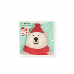 SERVIETTE - Ourson de Noël...