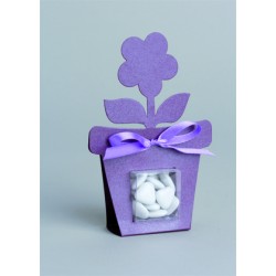 POT DE FLEUR NACRE - Prune x 6