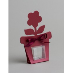 POT DE FLEUR NACRE - Rouge x 6