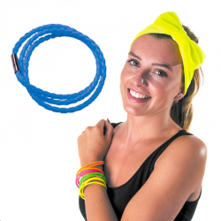 BRACELET - Tressé bleu fluo...