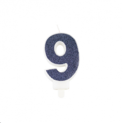 BOUGIE - Chiffre 9 bleu...