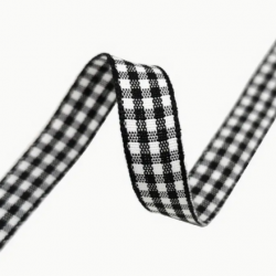 RUBAN - Vichy blanc et noir...