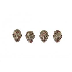 TETE DE ZOMBIE - Résine x 4...