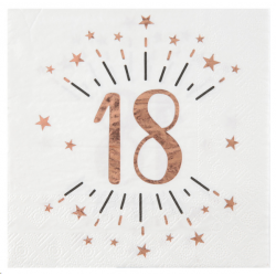 SERVIETTE - 18 ans rose...