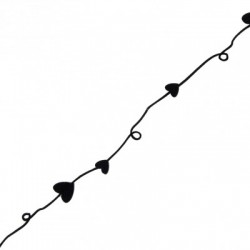 COEUR - Noir 4,50cm x 1,55m