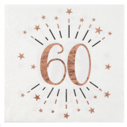 SERVIETTE - 60 ans rose...