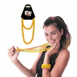 COLLIER - Perle orange fluo...