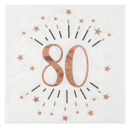 SERVIETTE - 80 ans rose...