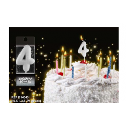 BOUGIE - Chiffre 4 blanche...