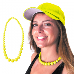 COLLIER - Perle jaune fluo