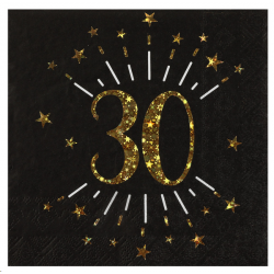 SERVIETTE - 30 ans or/noir...