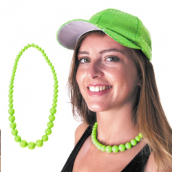 COLLIER - Perle vert fluo...