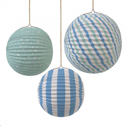 LAMPION ROND/BOULE - Bleu,...