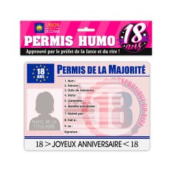 PERMIS - 18 ans pour fille...