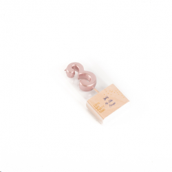 BOUGIE - Chiffre 3 rose...