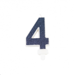 BOUGIE - Chiffre 4 bleu...