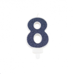 BOUGIE - Chiffre 8 bleu...