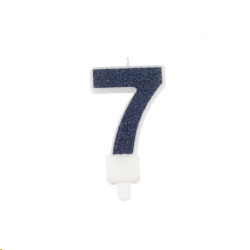 BOUGIE - Chiffre 7 bleu...