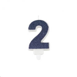 BOUGIE - Chiffre 2 bleu...