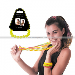 BRACELET - Perle jaune fluo...