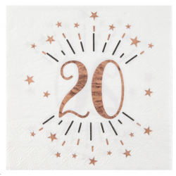 SERVIETTE - 20 ans rose...
