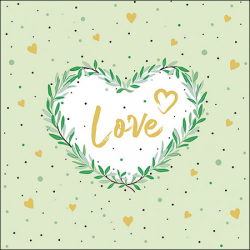 SERVIETTE - Love vert...
