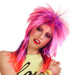 PERRUQUE - Punk rose et...