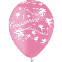 BALLON - Communion rose x 8...