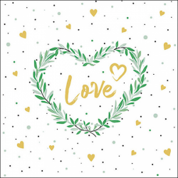 SERVIETTE - Love blanc et...