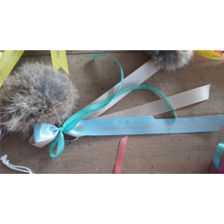 PORTE CLE - Pompon taupe et...