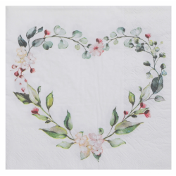SERVIETTE  - Coeur floral x...