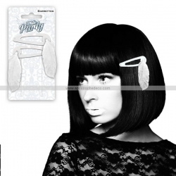 BARRETTE - Plume blanche x 2