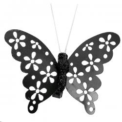 PAPILLON - Noir x 4 (en pvc...