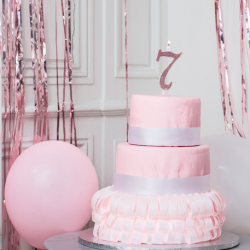 BOUGIE - Chiffre 7 rose...