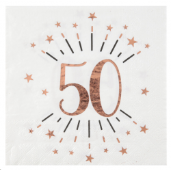 SERVIETTE - 50 ans rose...