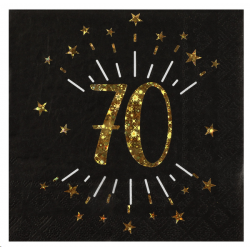 SERVIETTE - 70 ans or/noir...