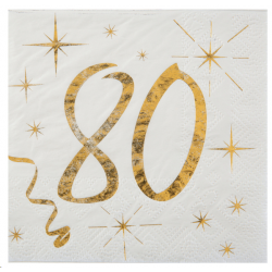 SERVIETTE - 80 ans blanche...