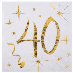 SERVIETTE - 40 ans blanche...