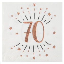 SERVIETTE - 70 ans rose...