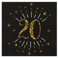 SERVIETTE - 20 ans or/noir...