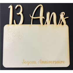 Carte bois - 15/15cm - 13 Ans