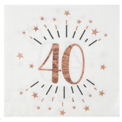 SERVIETTE - 40 ans rose...