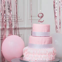 BOUGIE - Chiffre 2 rose...